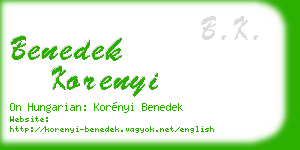 benedek korenyi business card